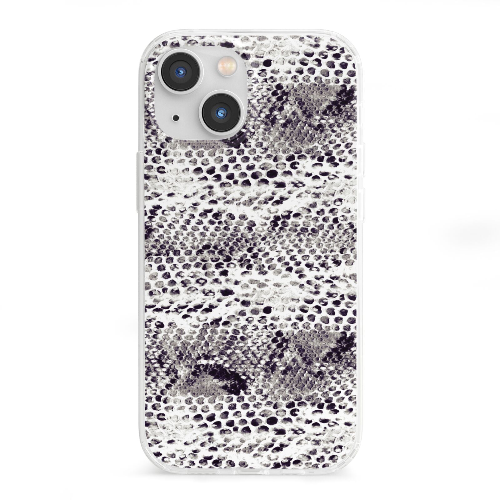 Textured Snakeskin iPhone 13 Mini Clear Bumper Case