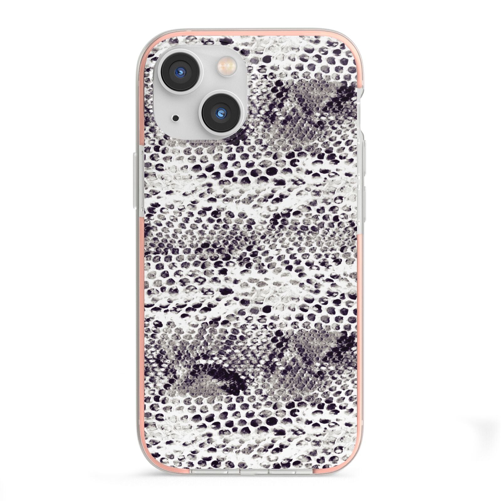 Textured Snakeskin iPhone 13 Mini TPU Impact Case with Pink Edges