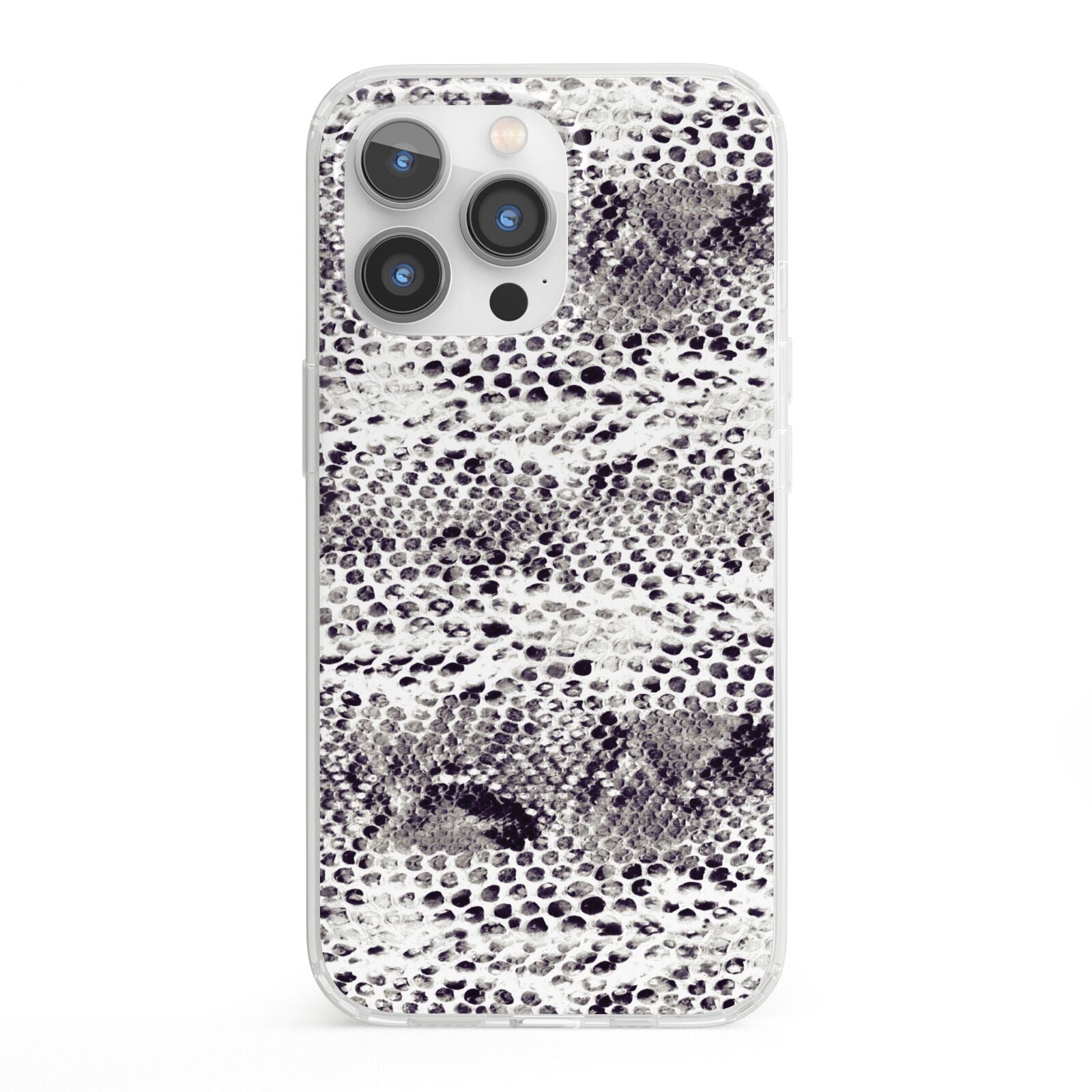 Textured Snakeskin iPhone 13 Pro Clear Bumper Case