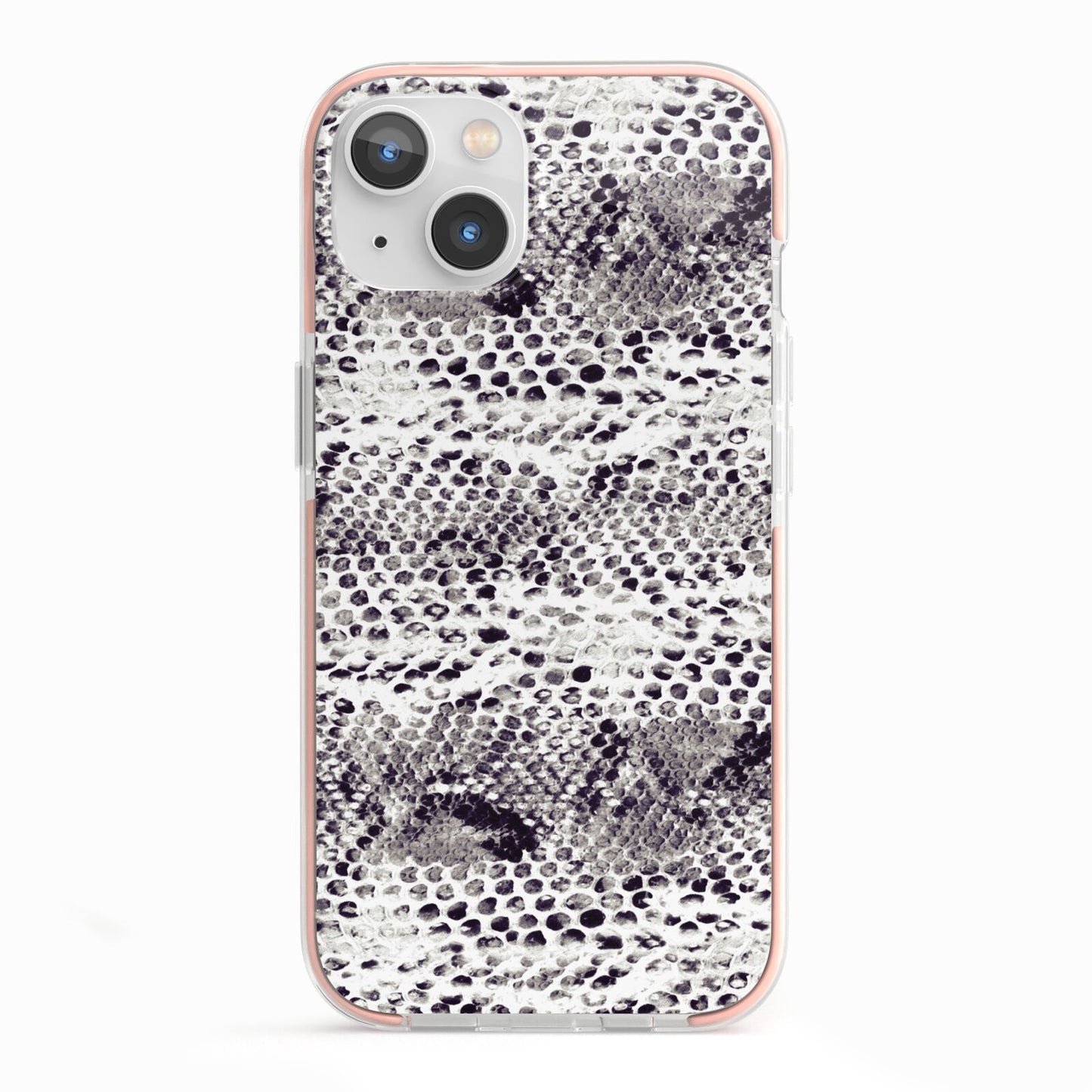 Textured Snakeskin iPhone 13 TPU Impact Case with Pink Edges