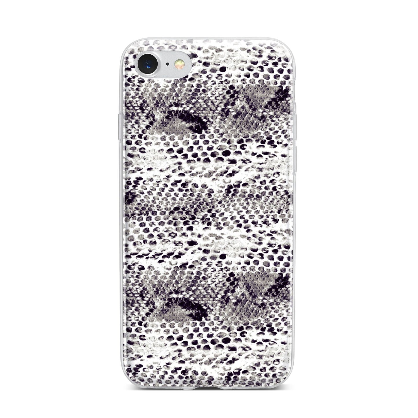 Textured Snakeskin iPhone 7 Bumper Case on Silver iPhone