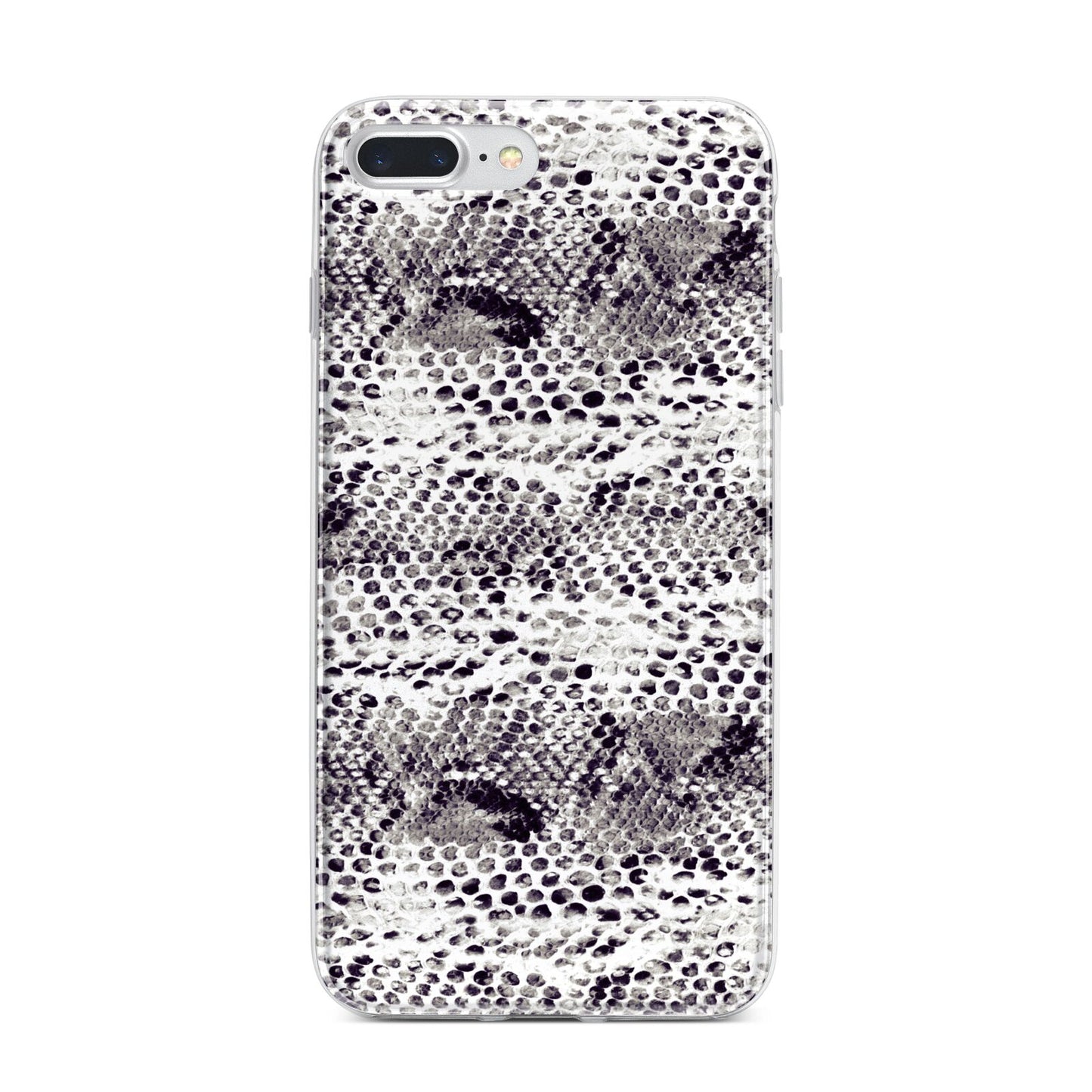 Textured Snakeskin iPhone 7 Plus Bumper Case on Silver iPhone