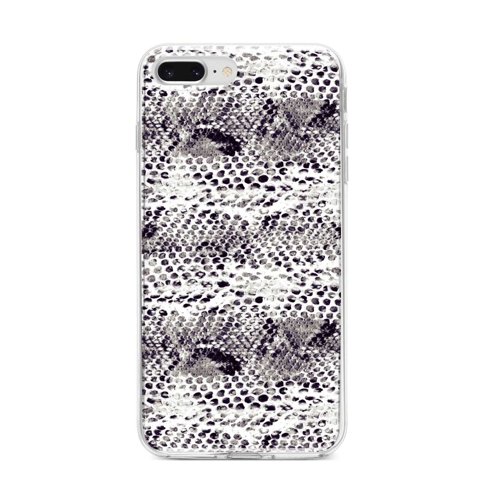 Textured Snakeskin iPhone 8 Plus Bumper Case on Silver iPhone