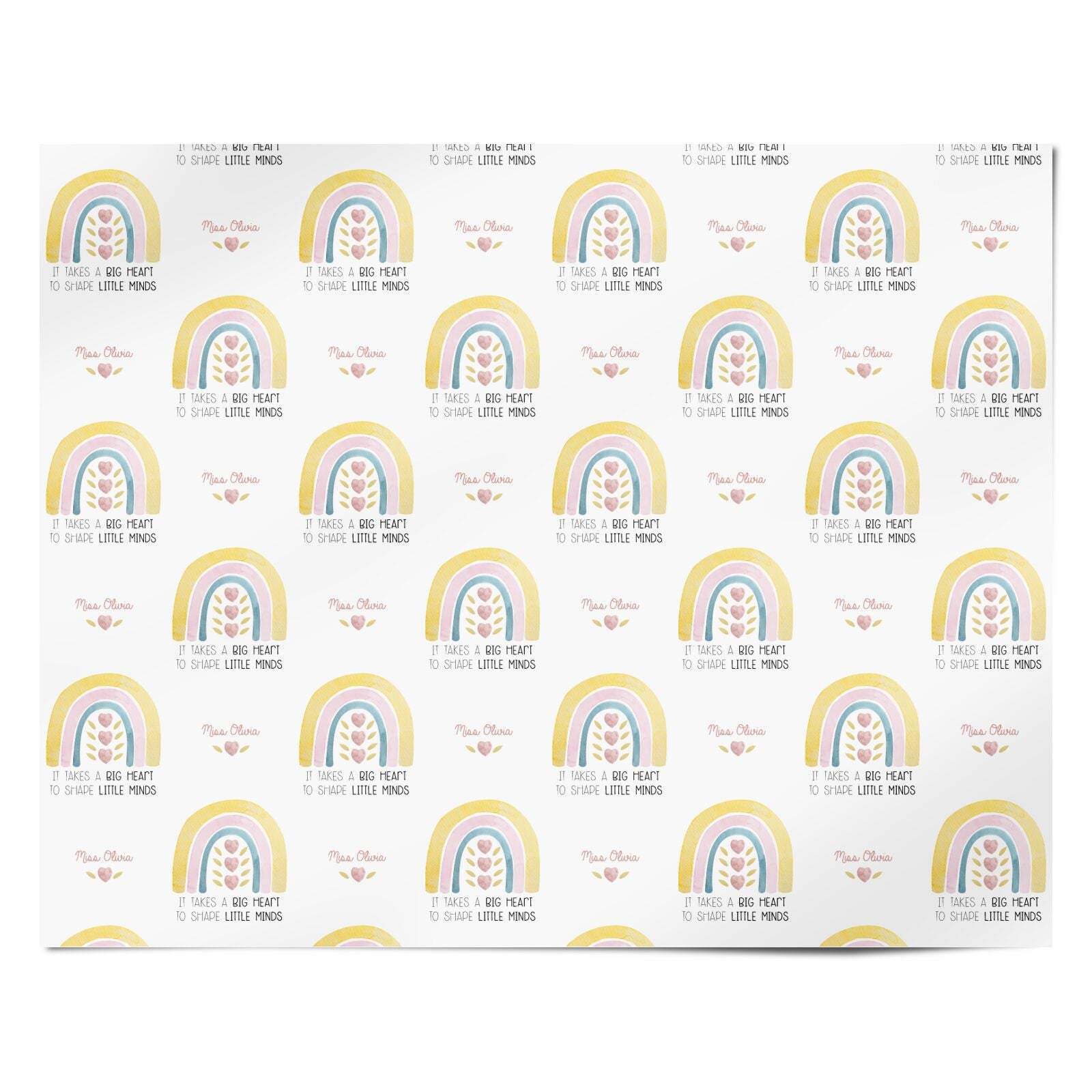 Thank You Teacher Personalised Wrapping Paper Alternative