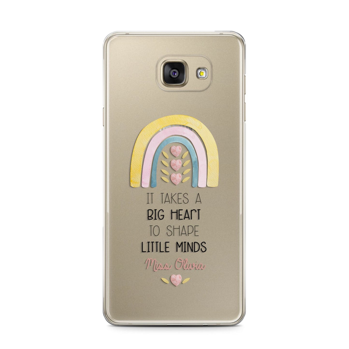 Thank You Teacher Samsung Galaxy A7 2016 Case on gold phone