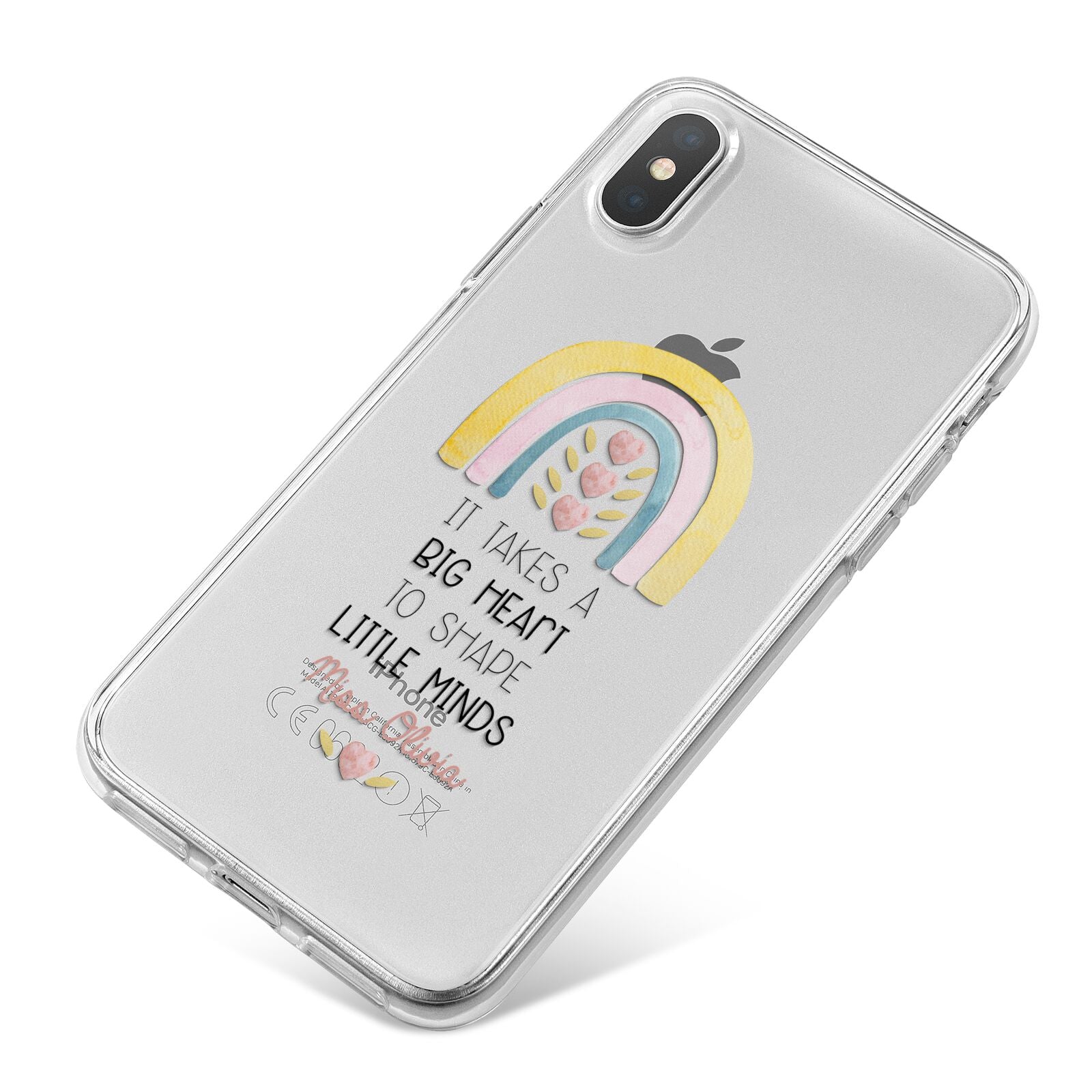 Thank You Teacher iPhone X Bumper Case on Silver iPhone