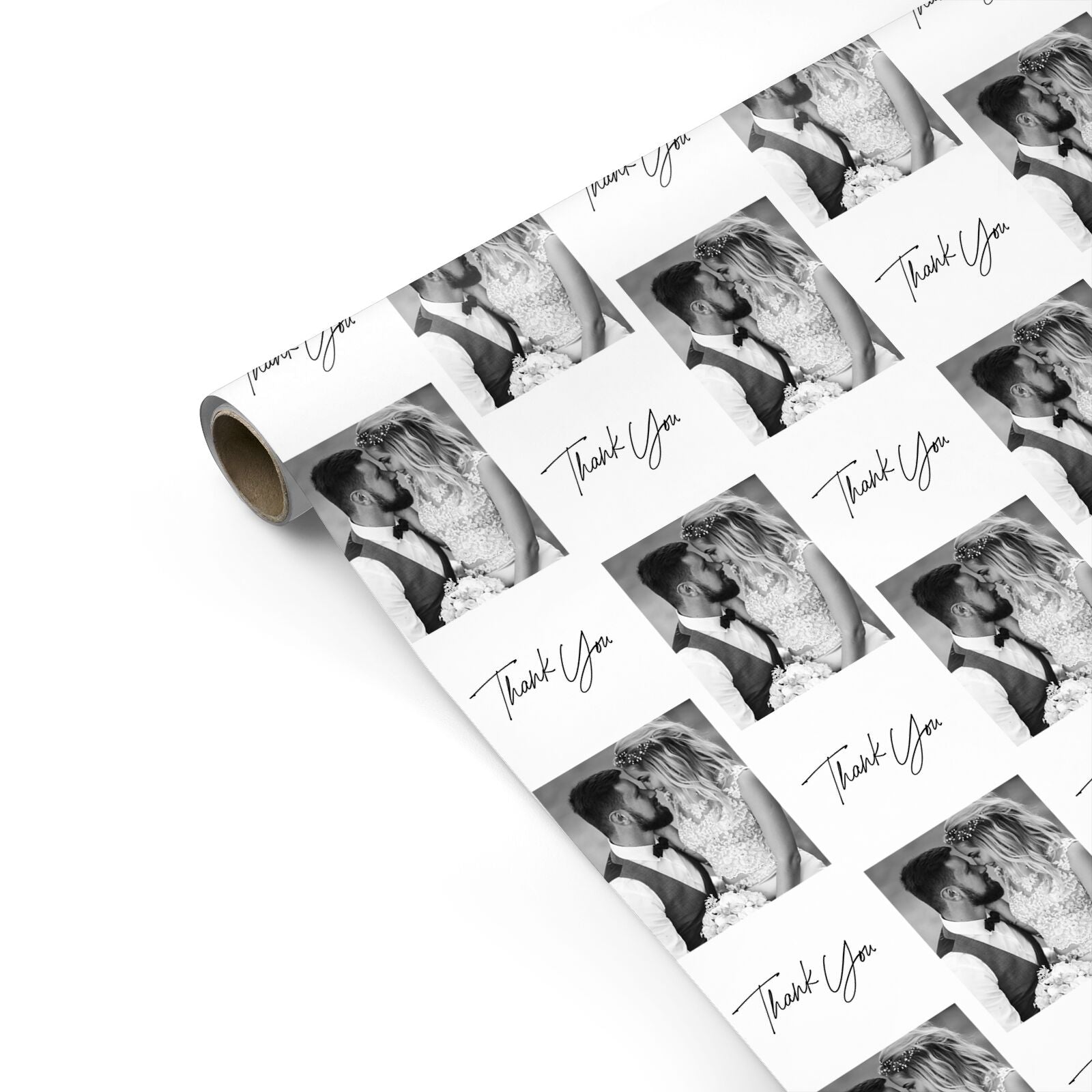 Thank You Wedding Photograph Personalised Gift Wrap