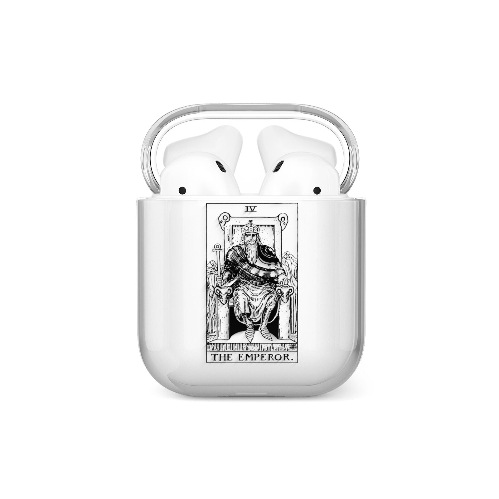 The Emperor Monochrome Tarot Card AirPods Case