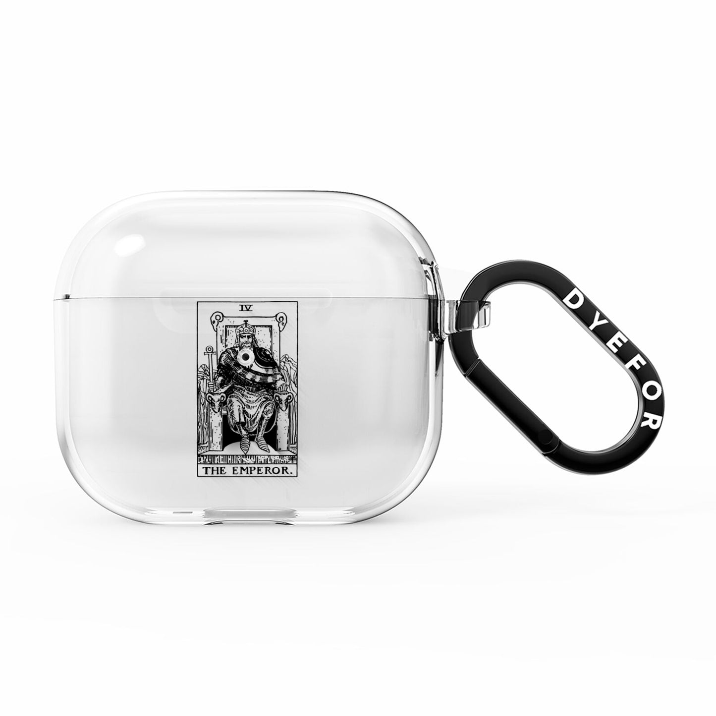 The Emperor Monochrome Tarot Card AirPods Clear Case 3rd Gen