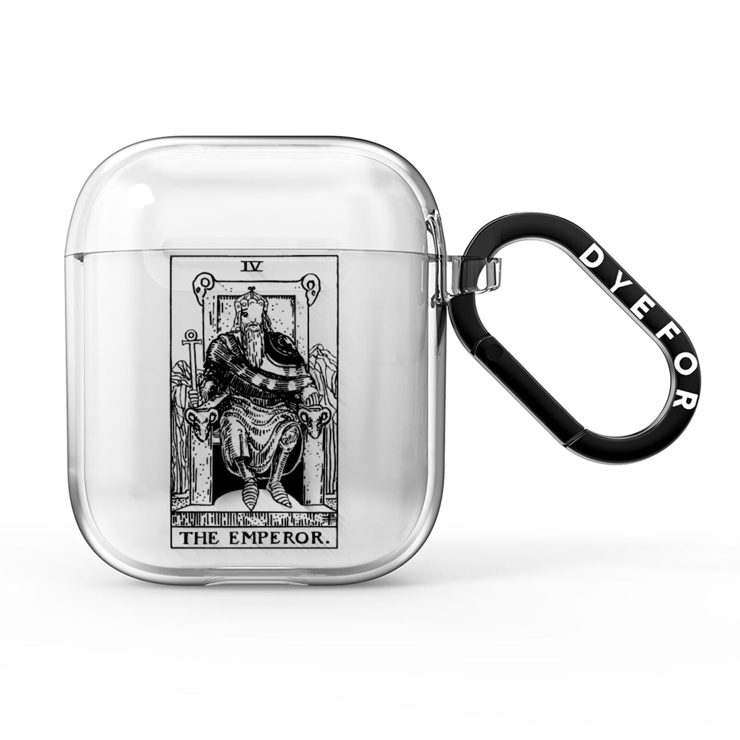 The Emperor Monochrome Tarot Card AirPods Clear Case