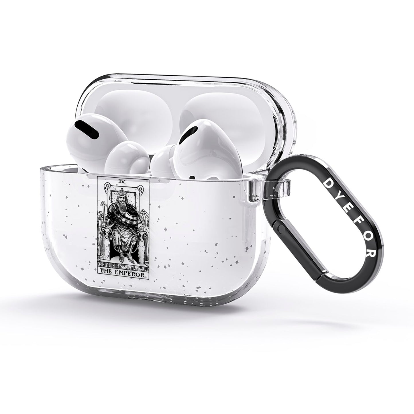 The Emperor Monochrome Tarot Card AirPods Glitter Case 3rd Gen Side Image