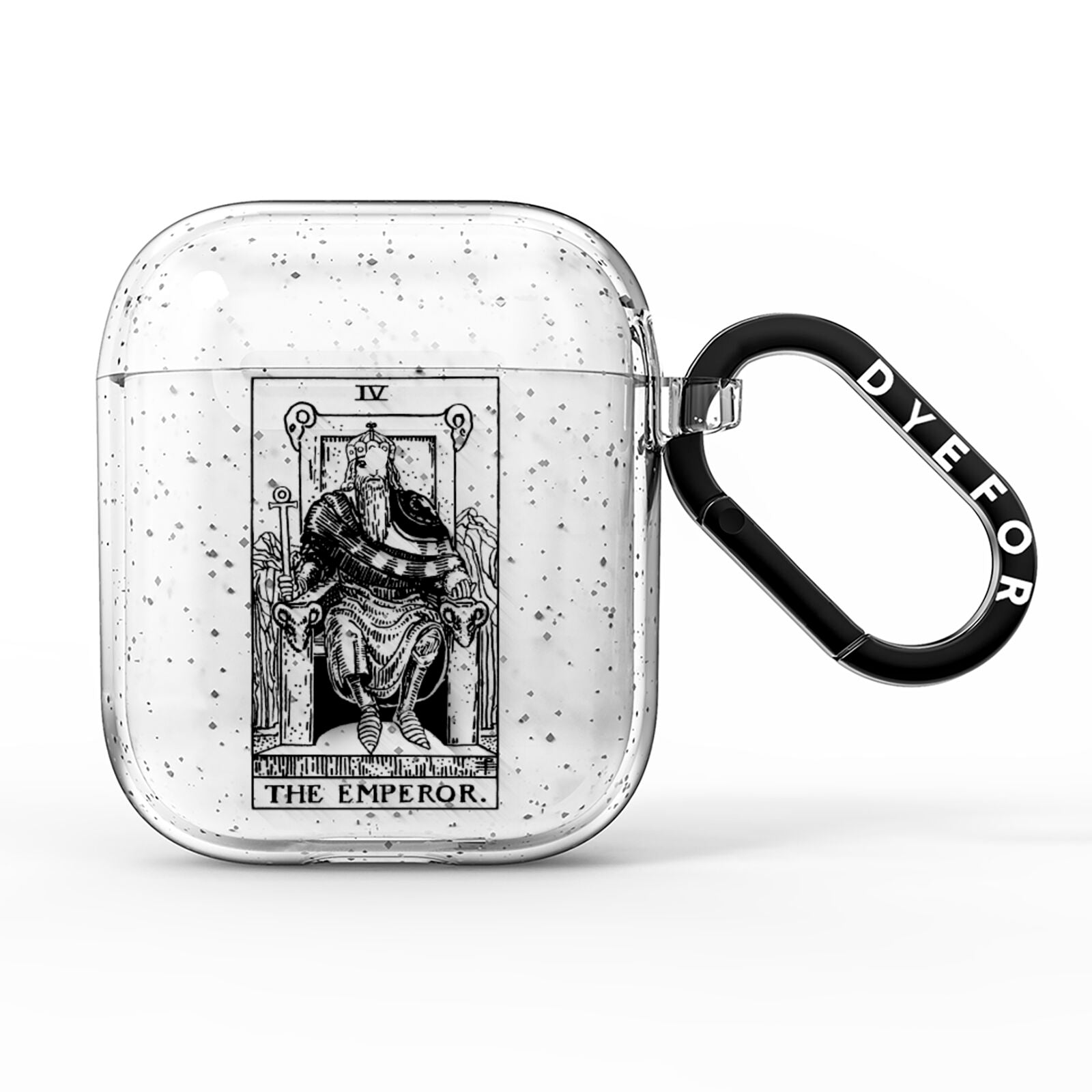 The Emperor Monochrome Tarot Card AirPods Glitter Case