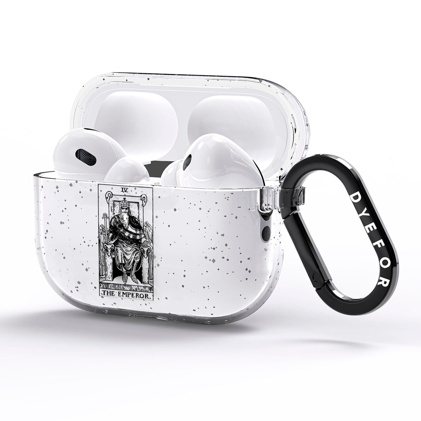 The Emperor Monochrome Tarot Card AirPods Pro Glitter Case Side Image