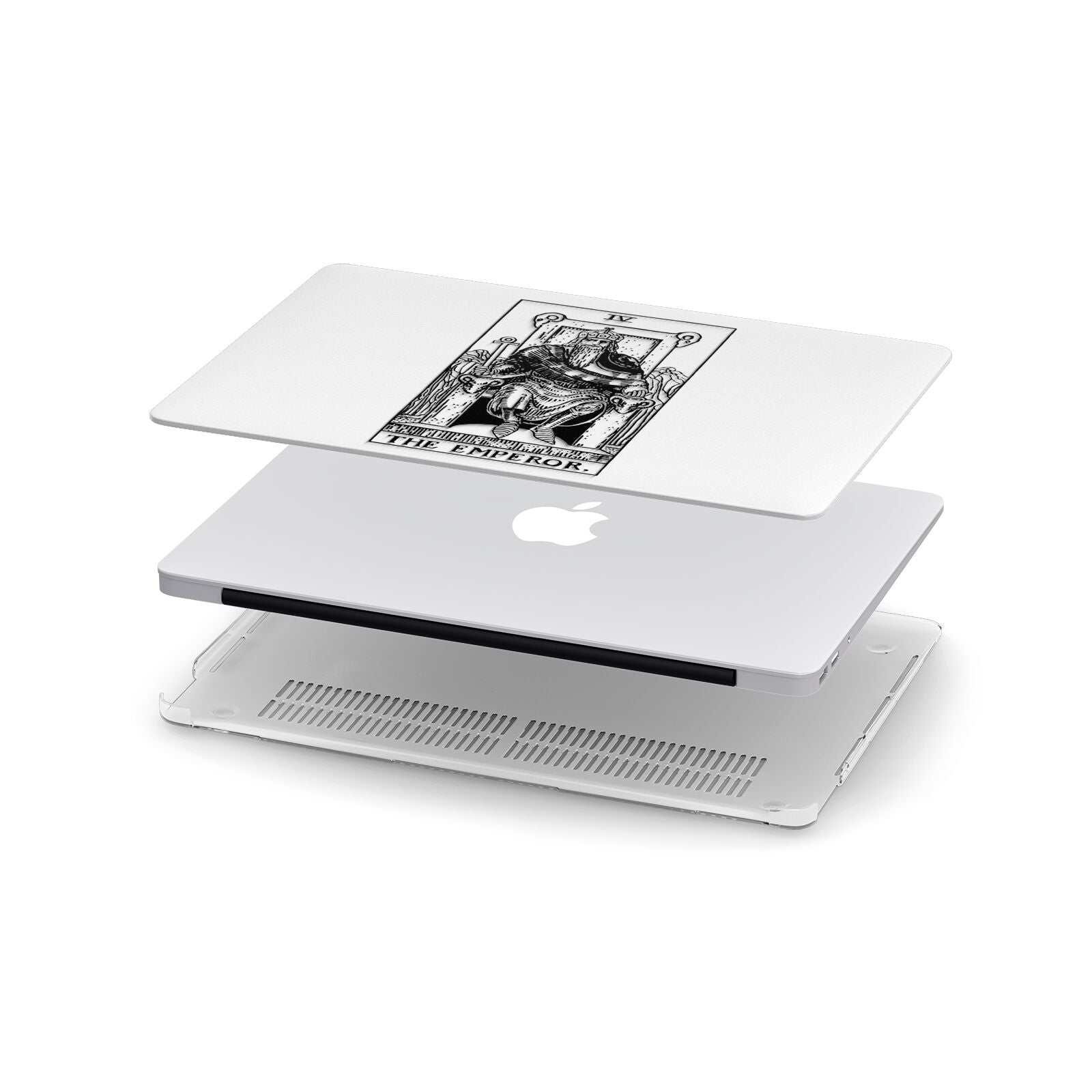 The Emperor Monochrome Tarot Card Apple MacBook Case in Detail