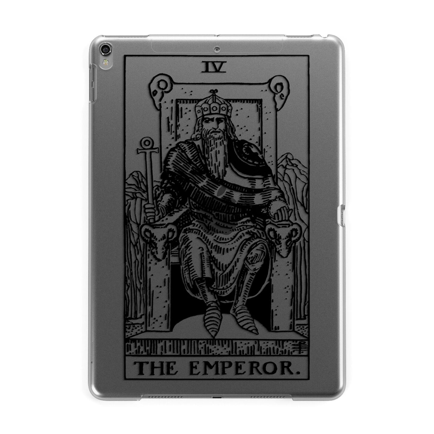 The Emperor Monochrome Tarot Card Apple iPad Grey Case