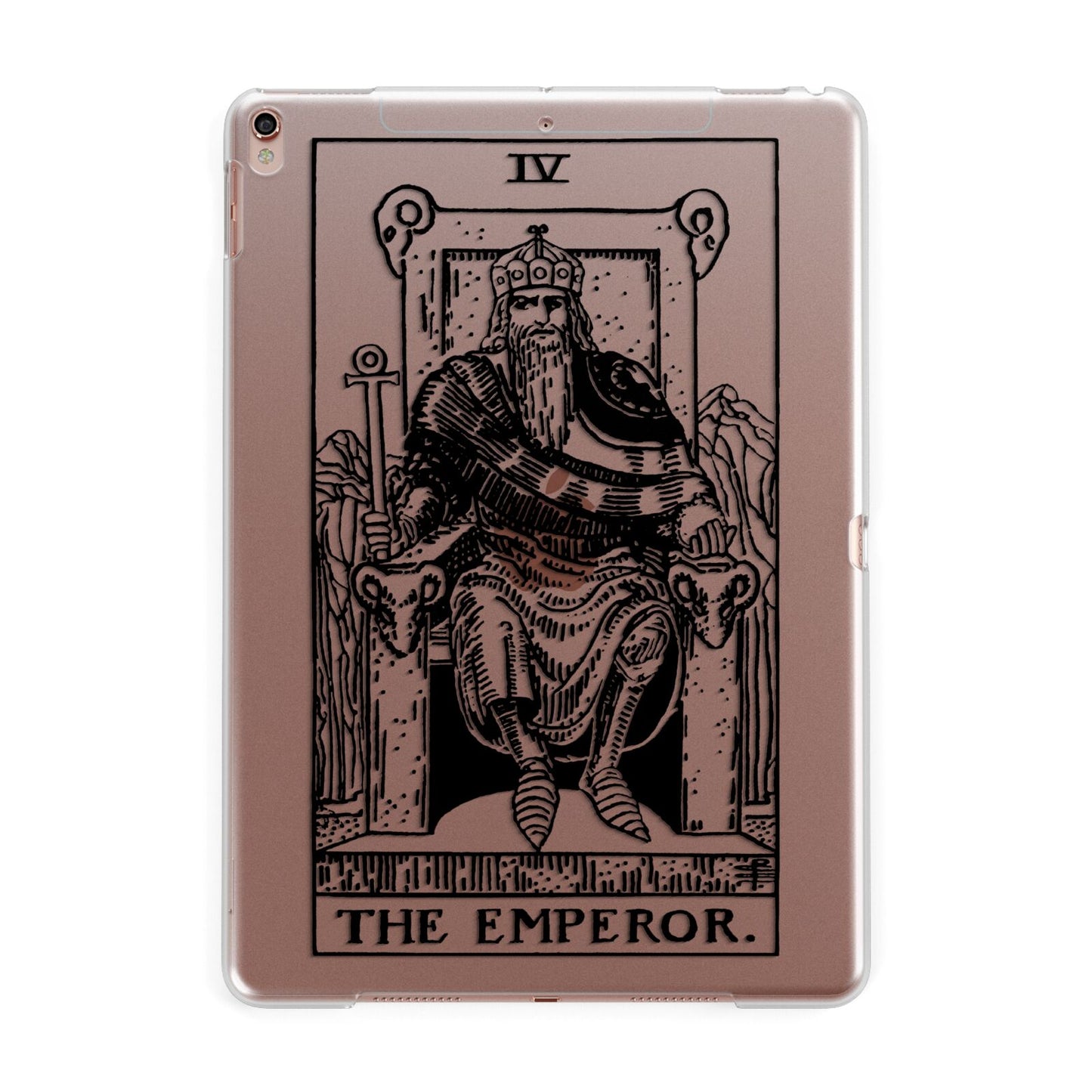 The Emperor Monochrome Tarot Card Apple iPad Rose Gold Case