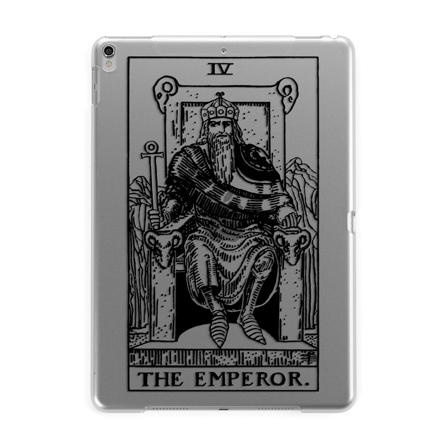 The Emperor Monochrome Tarot Card Apple iPad Silver Case