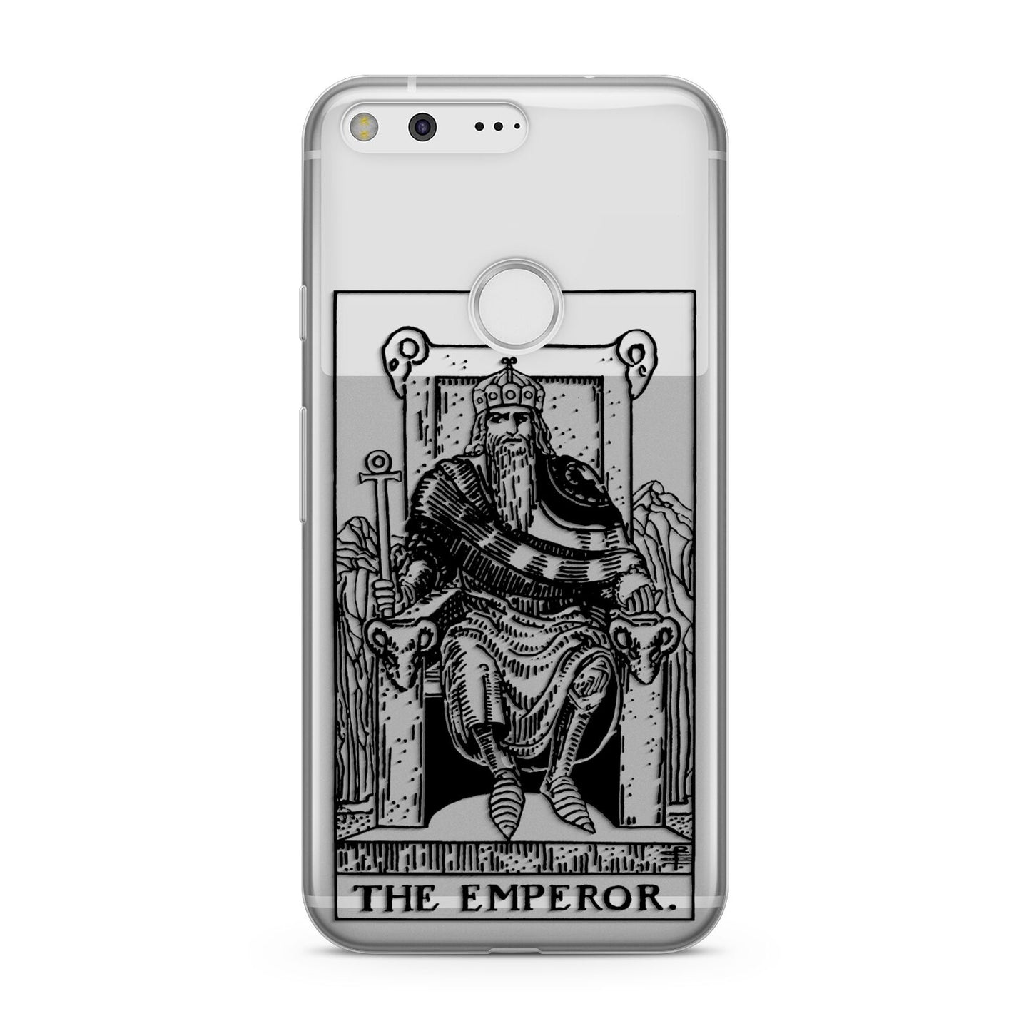 The Emperor Monochrome Tarot Card Google Pixel Case