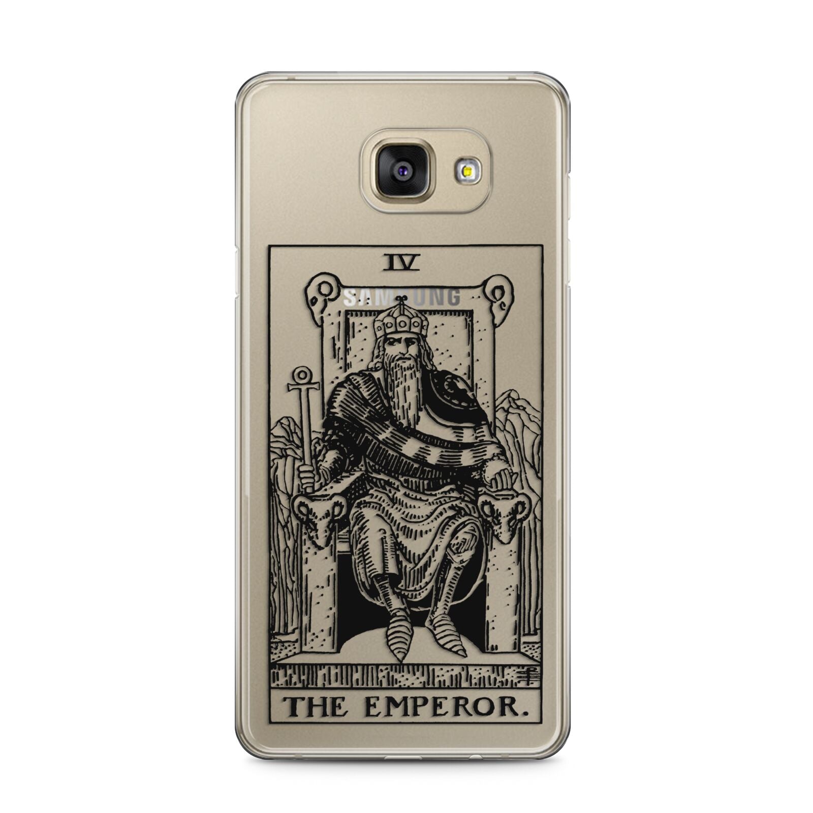 The Emperor Monochrome Tarot Card Samsung Galaxy A5 2016 Case on gold phone