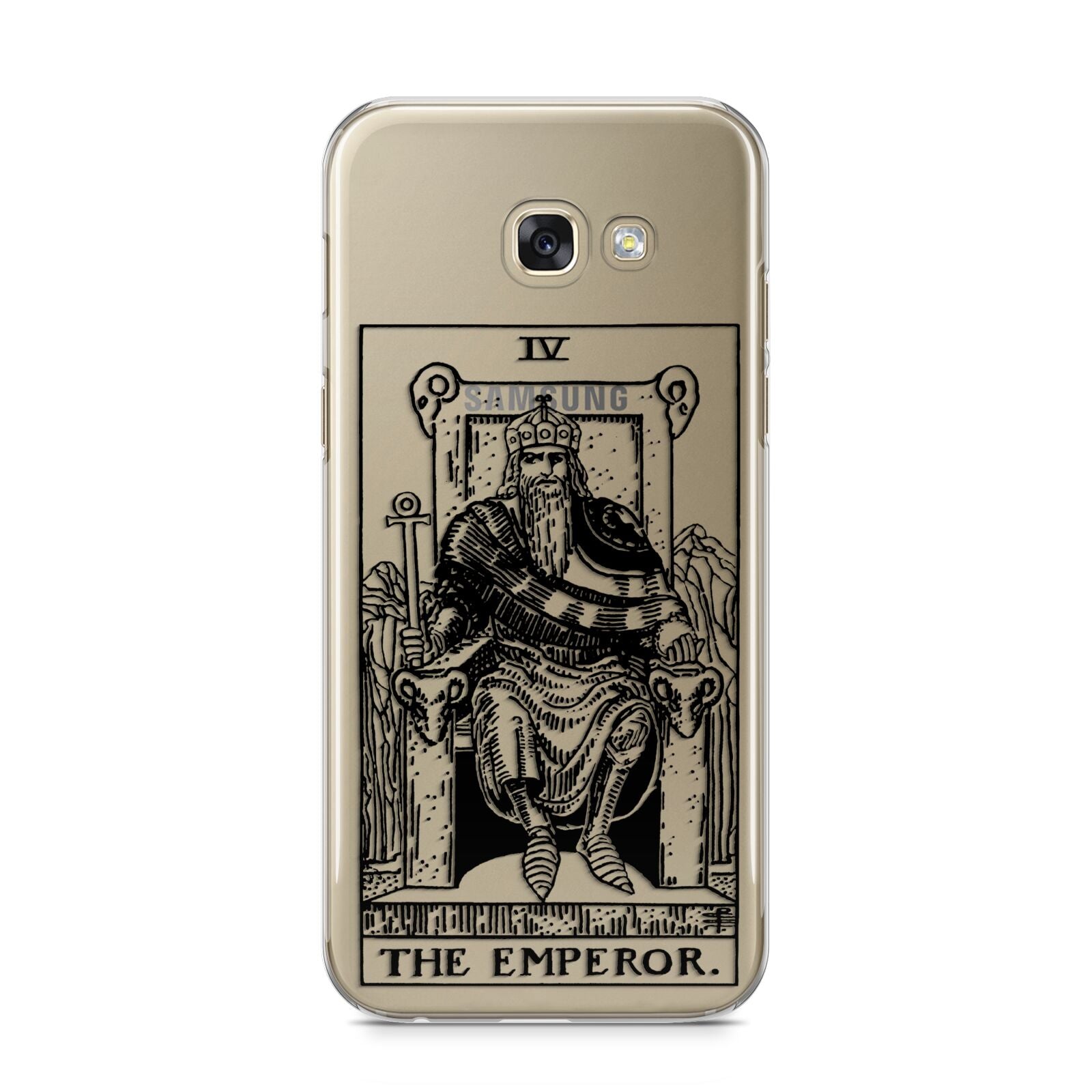 The Emperor Monochrome Tarot Card Samsung Galaxy A5 2017 Case on gold phone