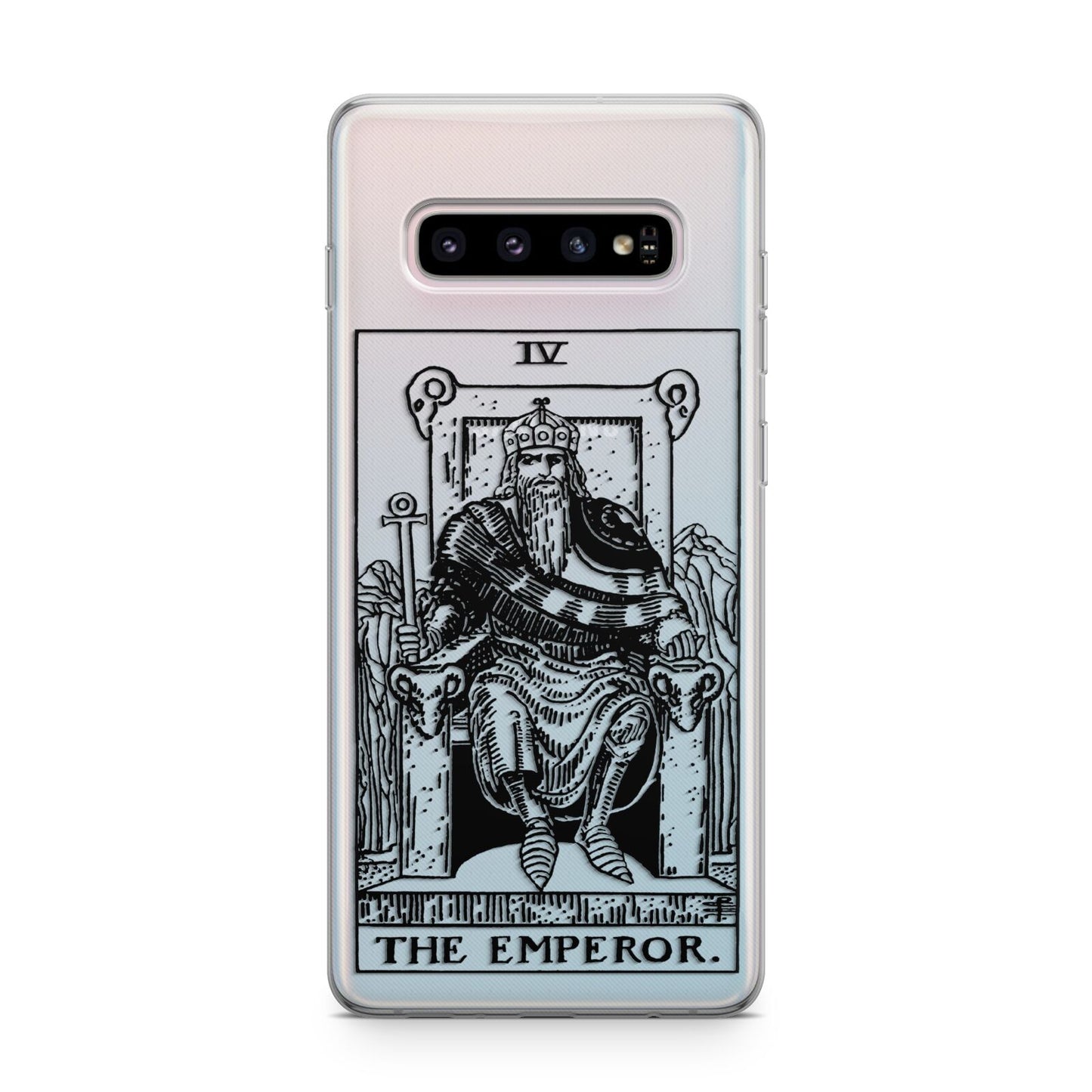 The Emperor Monochrome Tarot Card Samsung Galaxy S10 Plus Case