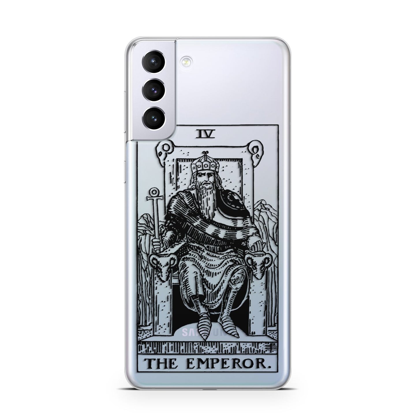 The Emperor Monochrome Tarot Card Samsung S21 Plus Case