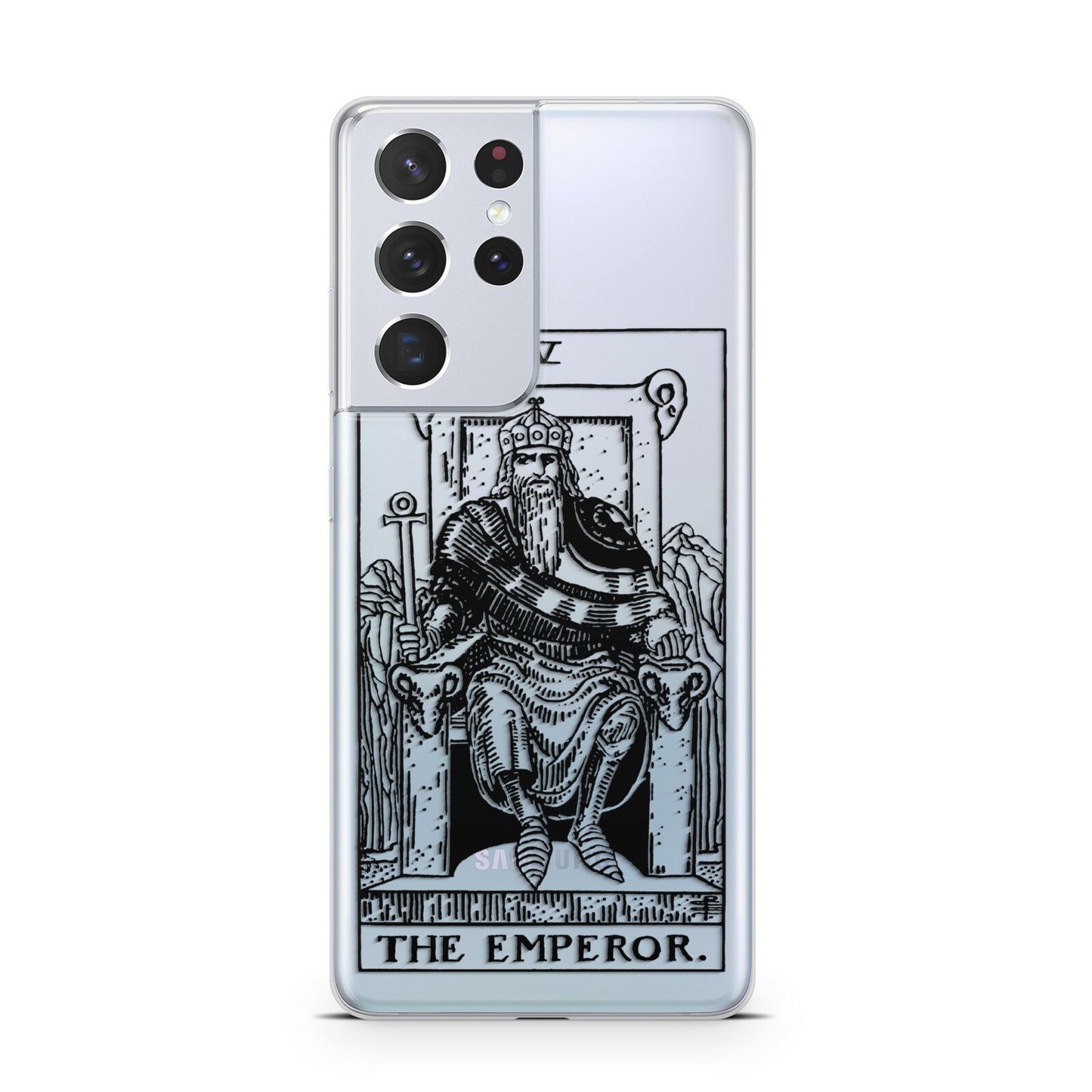 The Emperor Monochrome Tarot Card Samsung S21 Ultra Case