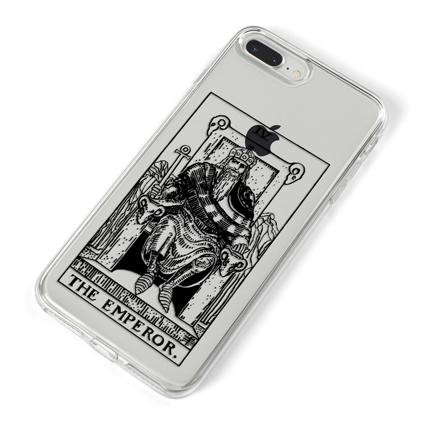 The Emperor Monochrome Tarot Card iPhone 8 Plus Bumper Case on Silver iPhone Alternative Image