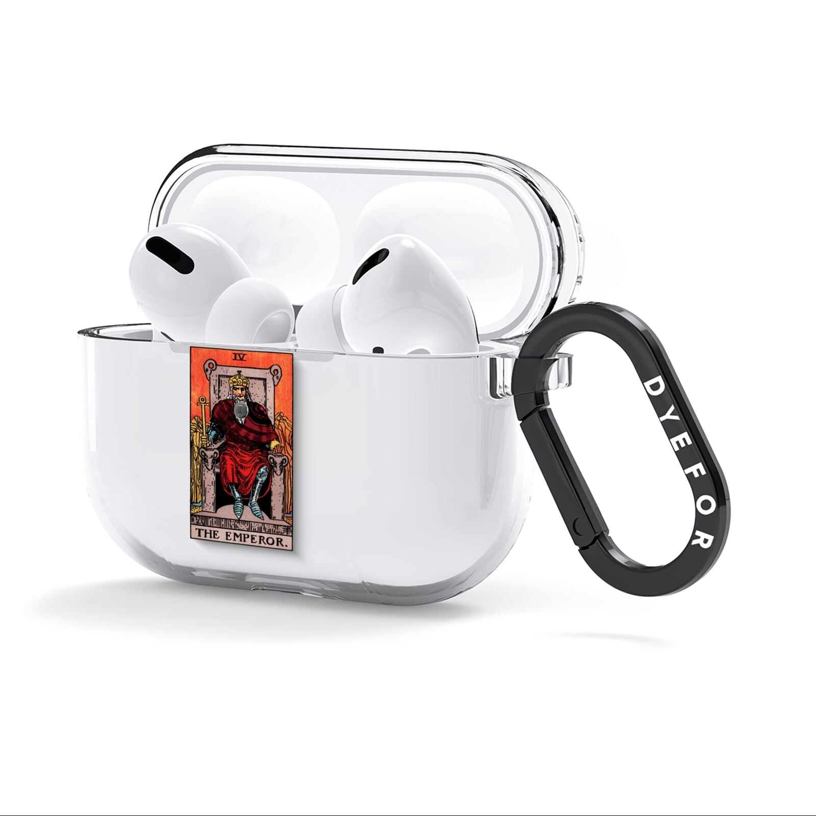 The Emperor Tarot Card AirPods Clear Case 3rd Gen Side Image