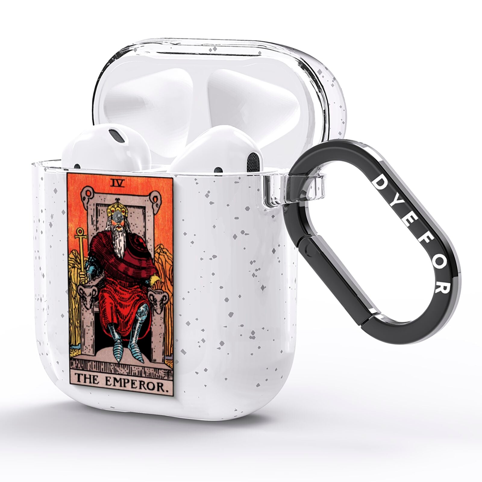 The Emperor Tarot Card AirPods Glitter Case Side Image