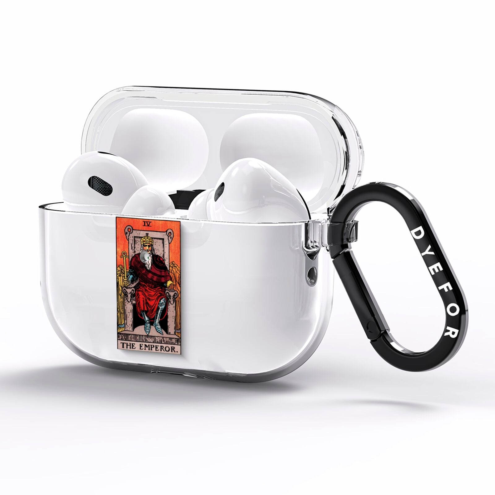 The Emperor Tarot Card AirPods Pro Clear Case Side Image