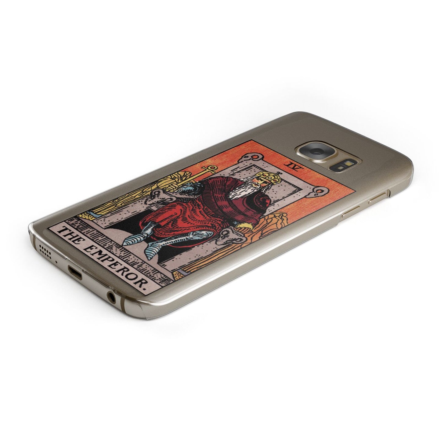 The Emperor Tarot Card Protective Samsung Galaxy Case Angled Image