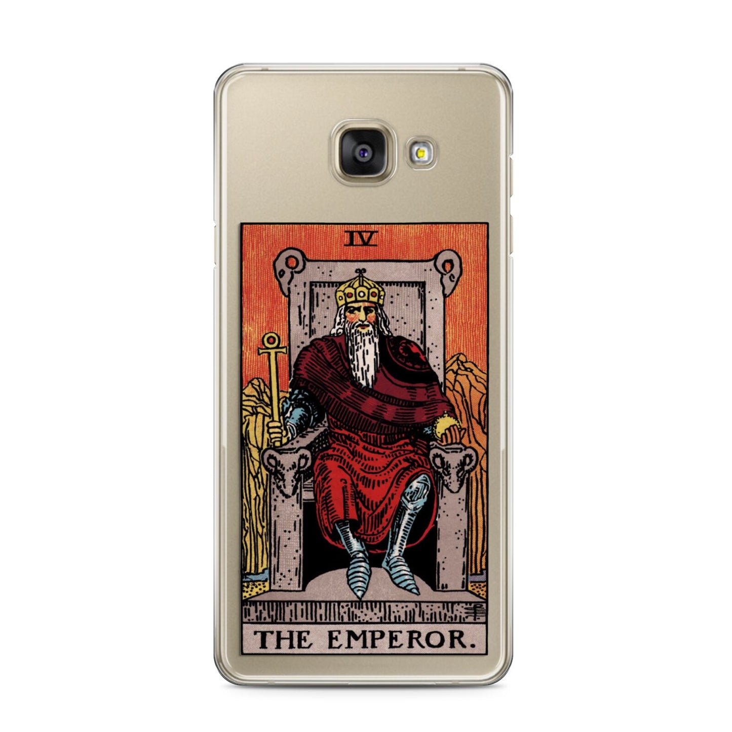 The Emperor Tarot Card Samsung Galaxy A3 2016 Case on gold phone