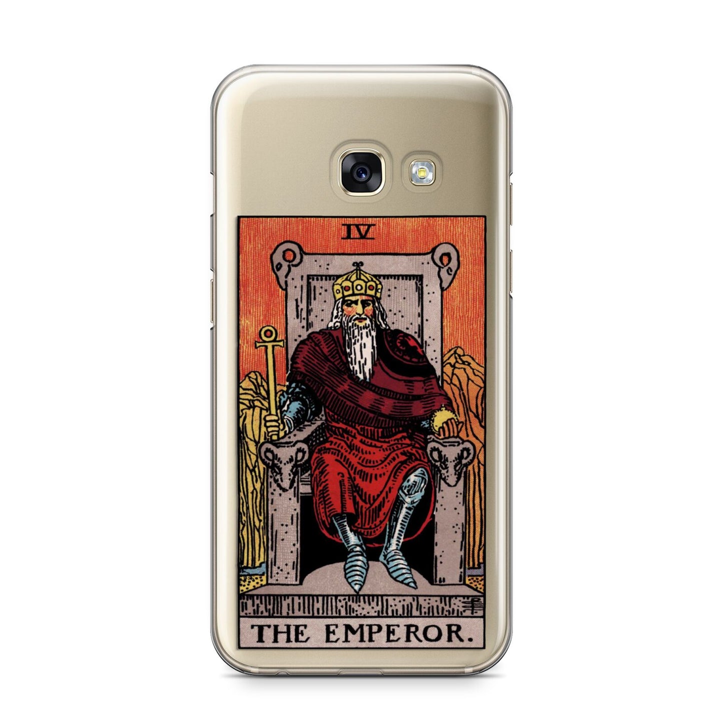 The Emperor Tarot Card Samsung Galaxy A3 2017 Case on gold phone