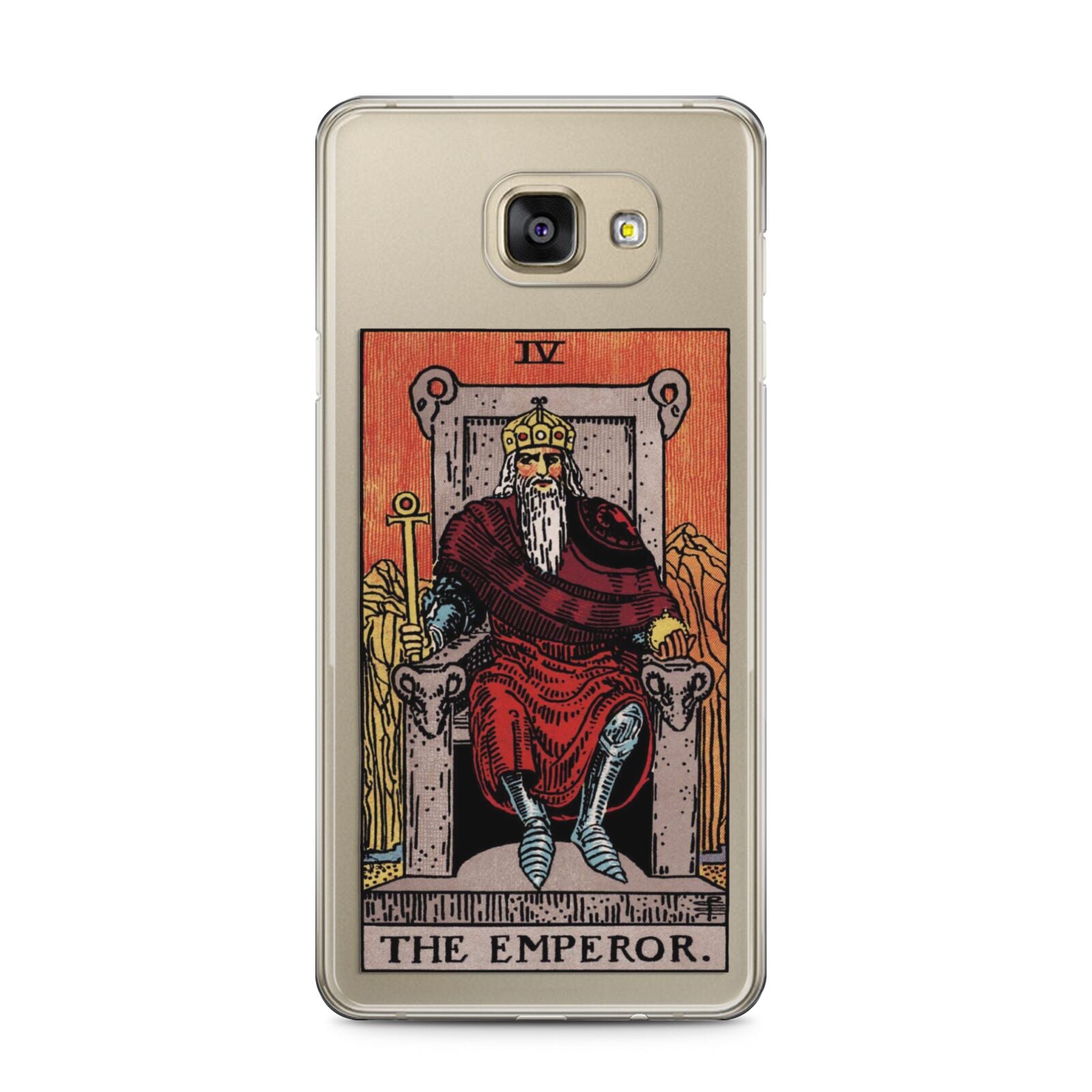 The Emperor Tarot Card Samsung Galaxy A5 2016 Case on gold phone