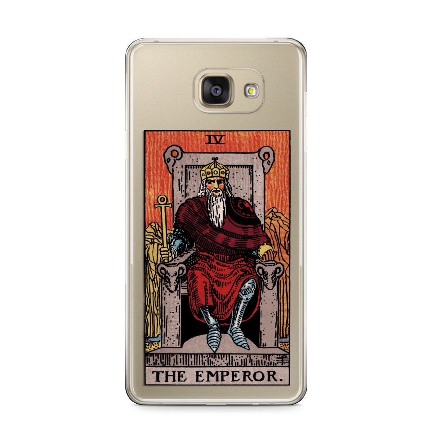 The Emperor Tarot Card Samsung Galaxy A9 2016 Case on gold phone