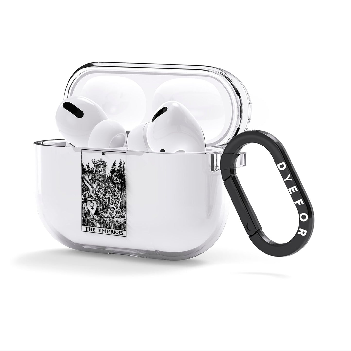 The Empress Monochrome Tarot Card AirPods Clear Case 3rd Gen Side Image