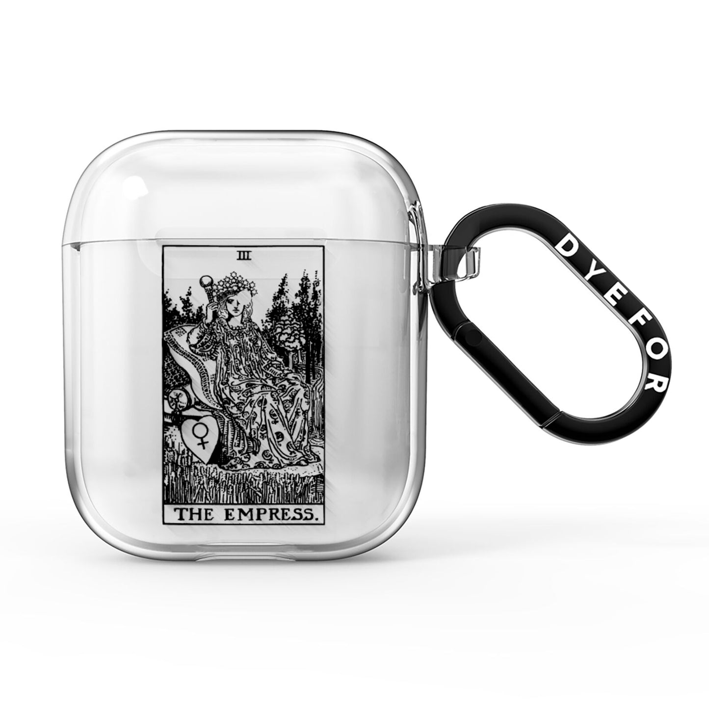 The Empress Monochrome Tarot Card AirPods Clear Case