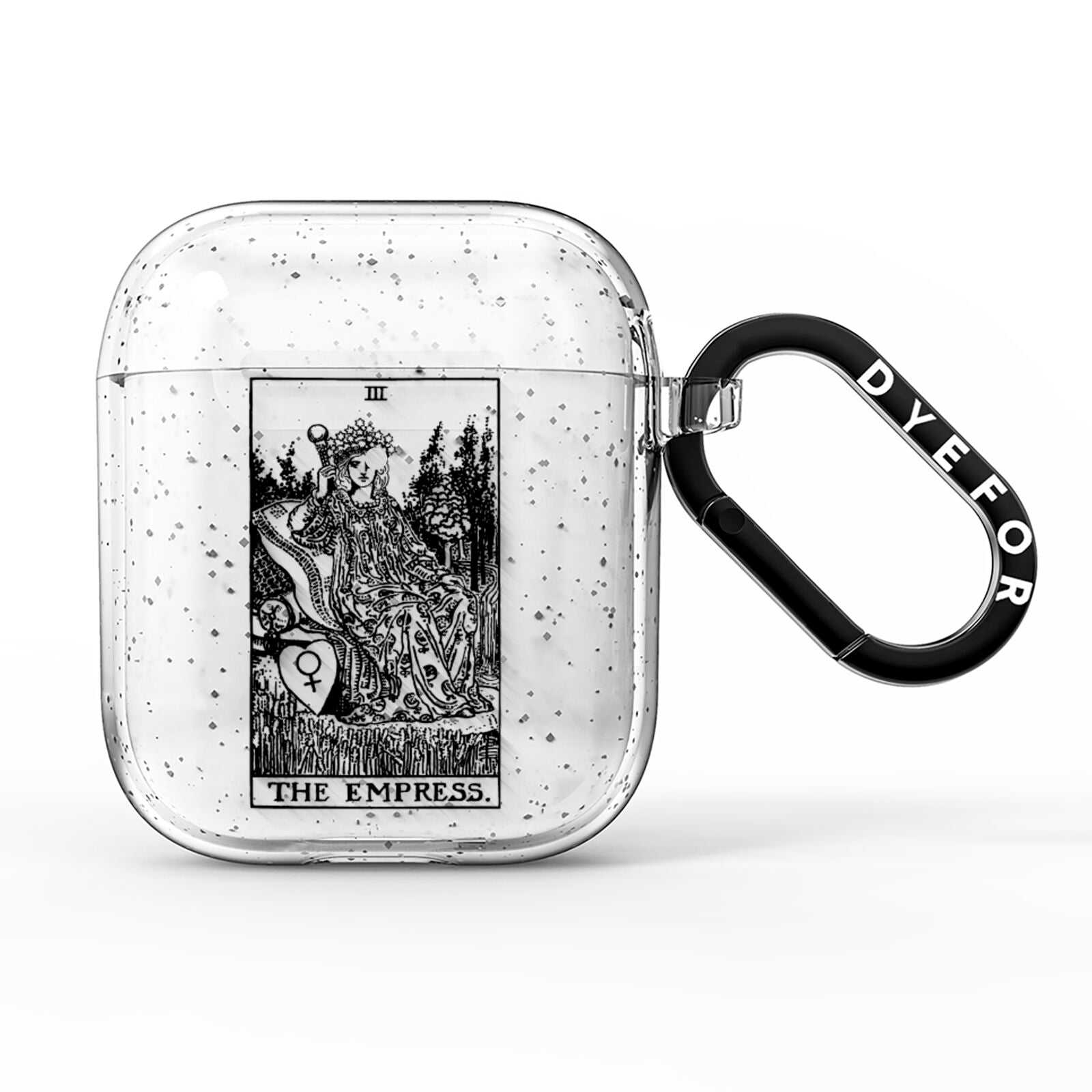 The Empress Monochrome Tarot Card AirPods Glitter Case