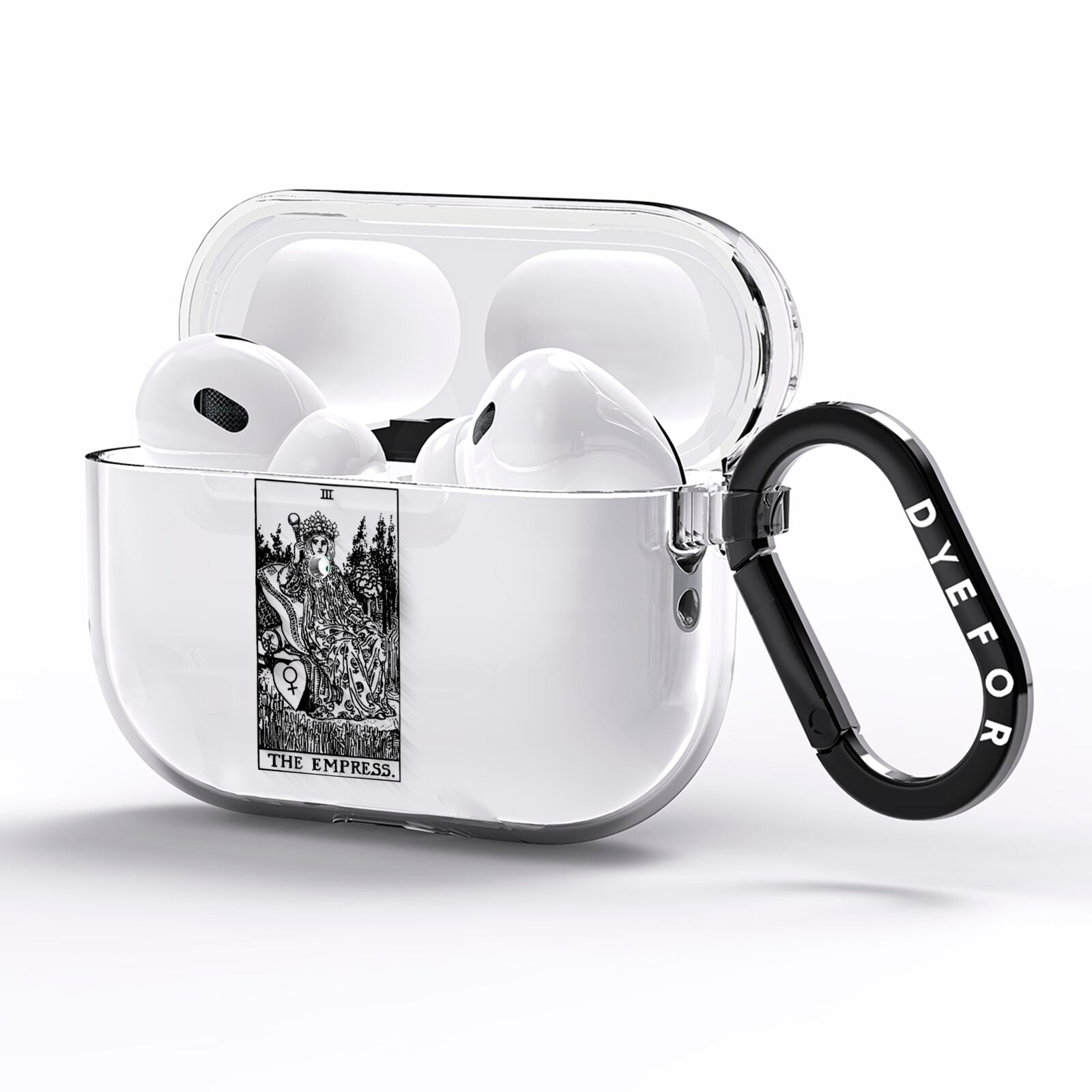 The Empress Monochrome Tarot Card AirPods Pro Clear Case Side Image