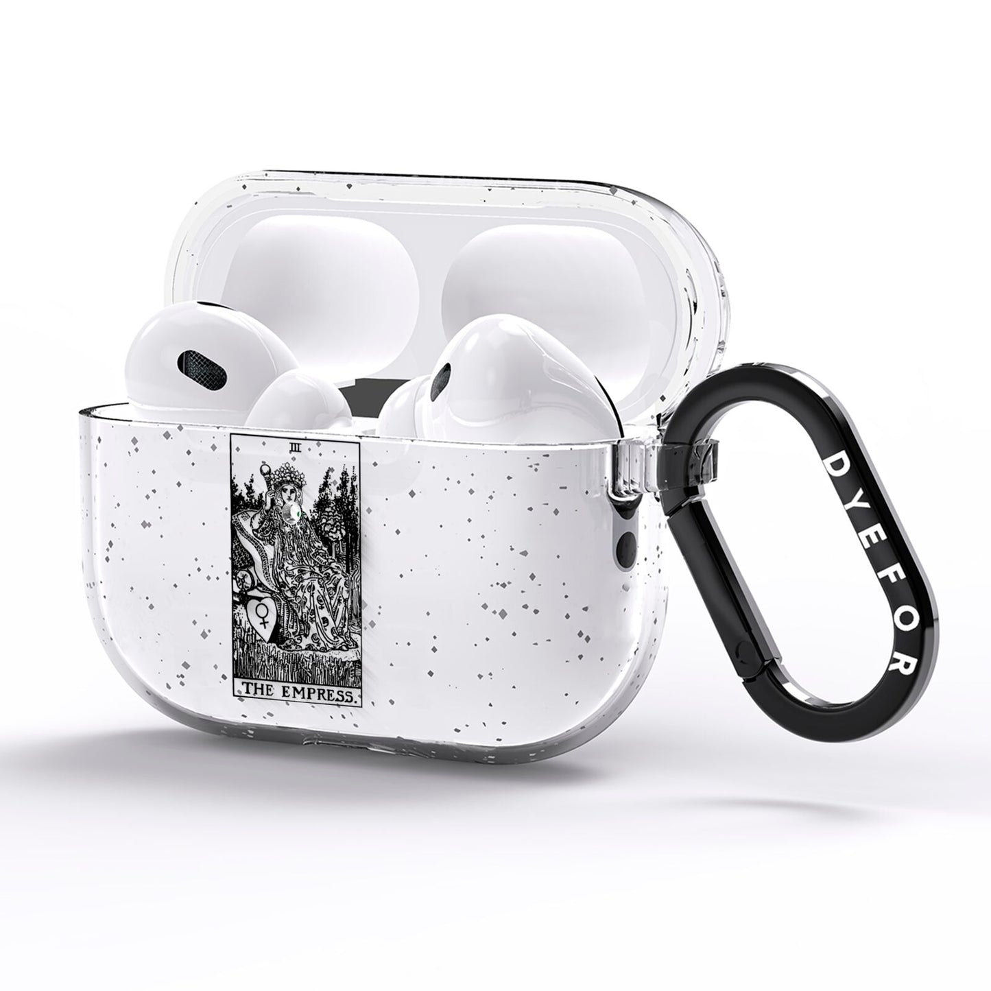 The Empress Monochrome Tarot Card AirPods Pro Glitter Case Side Image