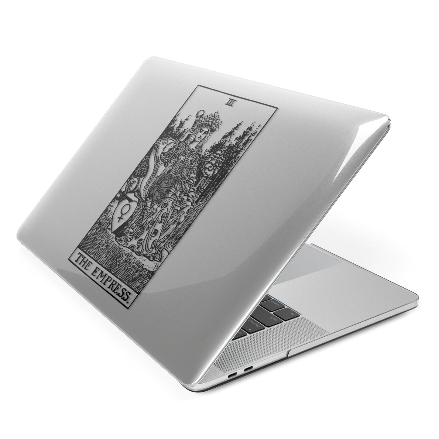 The Empress Monochrome Tarot Card Apple MacBook Case Side View