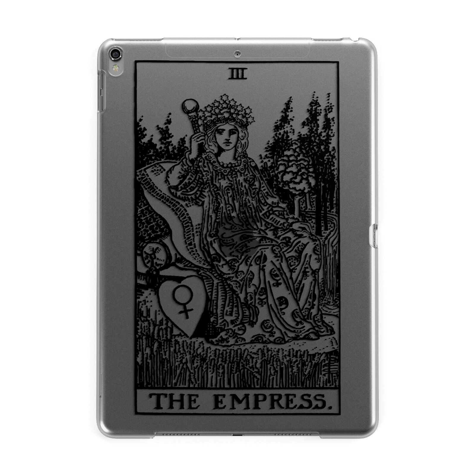 The Empress Monochrome Tarot Card Apple iPad Grey Case