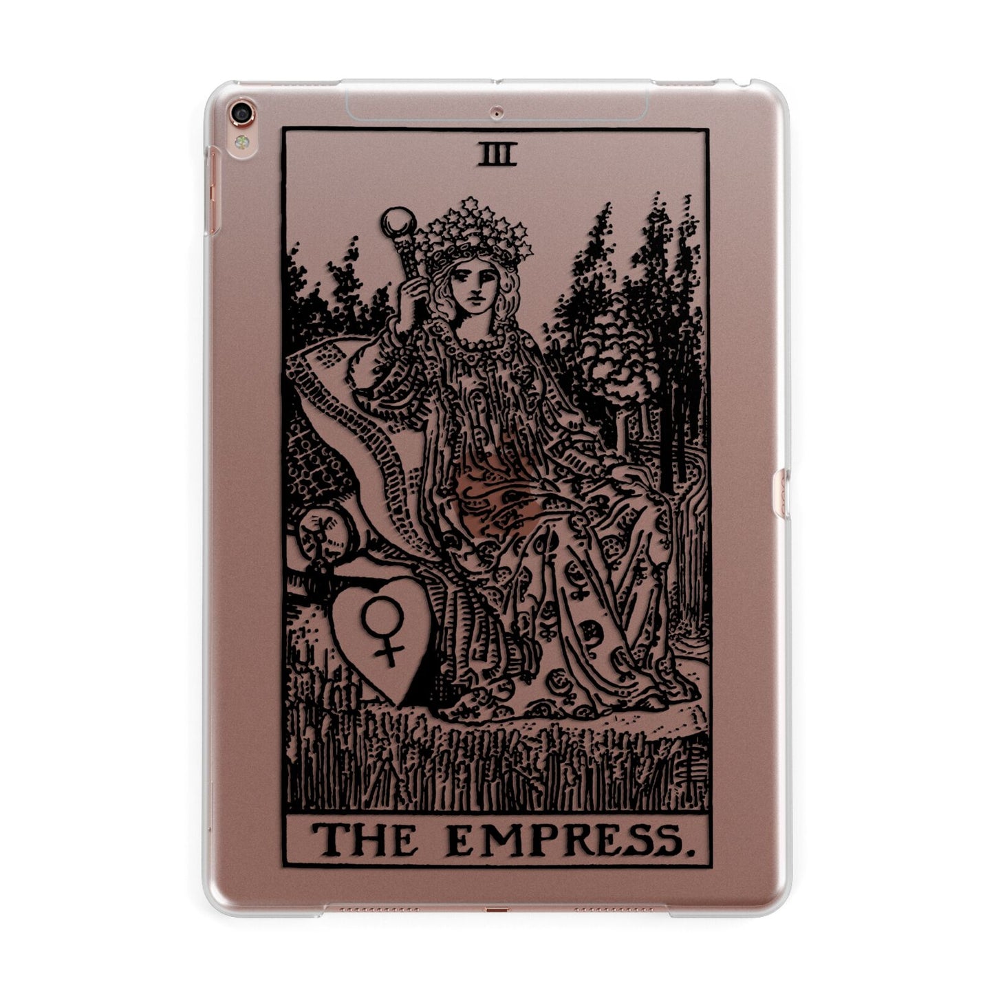 The Empress Monochrome Tarot Card Apple iPad Rose Gold Case