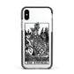 The Empress Monochrome Tarot Card Apple iPhone Xs Impact Case Black Edge on Silver Phone