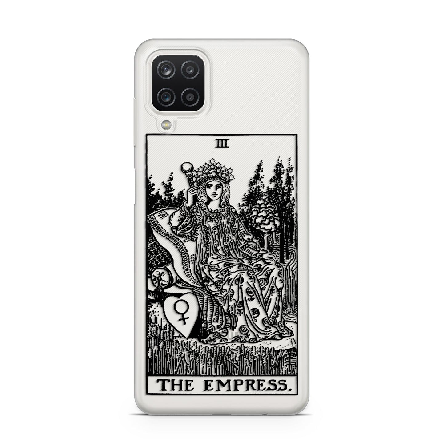 The Empress Monochrome Tarot Card Samsung A12 Case