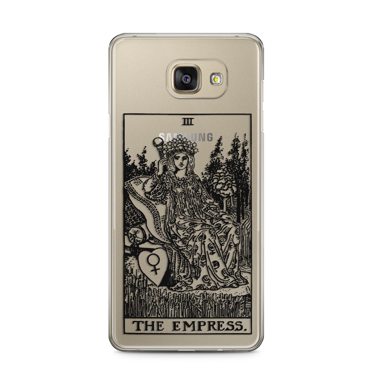 The Empress Monochrome Tarot Card Samsung Galaxy A5 2016 Case on gold phone