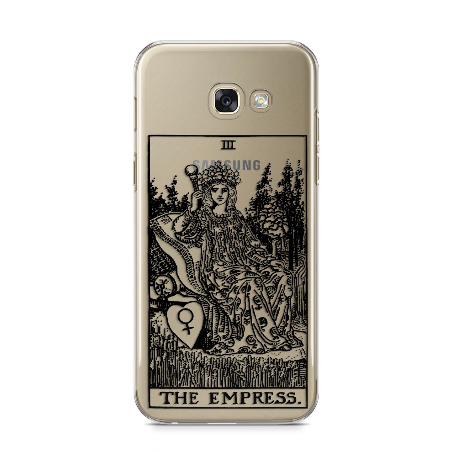 The Empress Monochrome Tarot Card Samsung Galaxy A5 2017 Case on gold phone