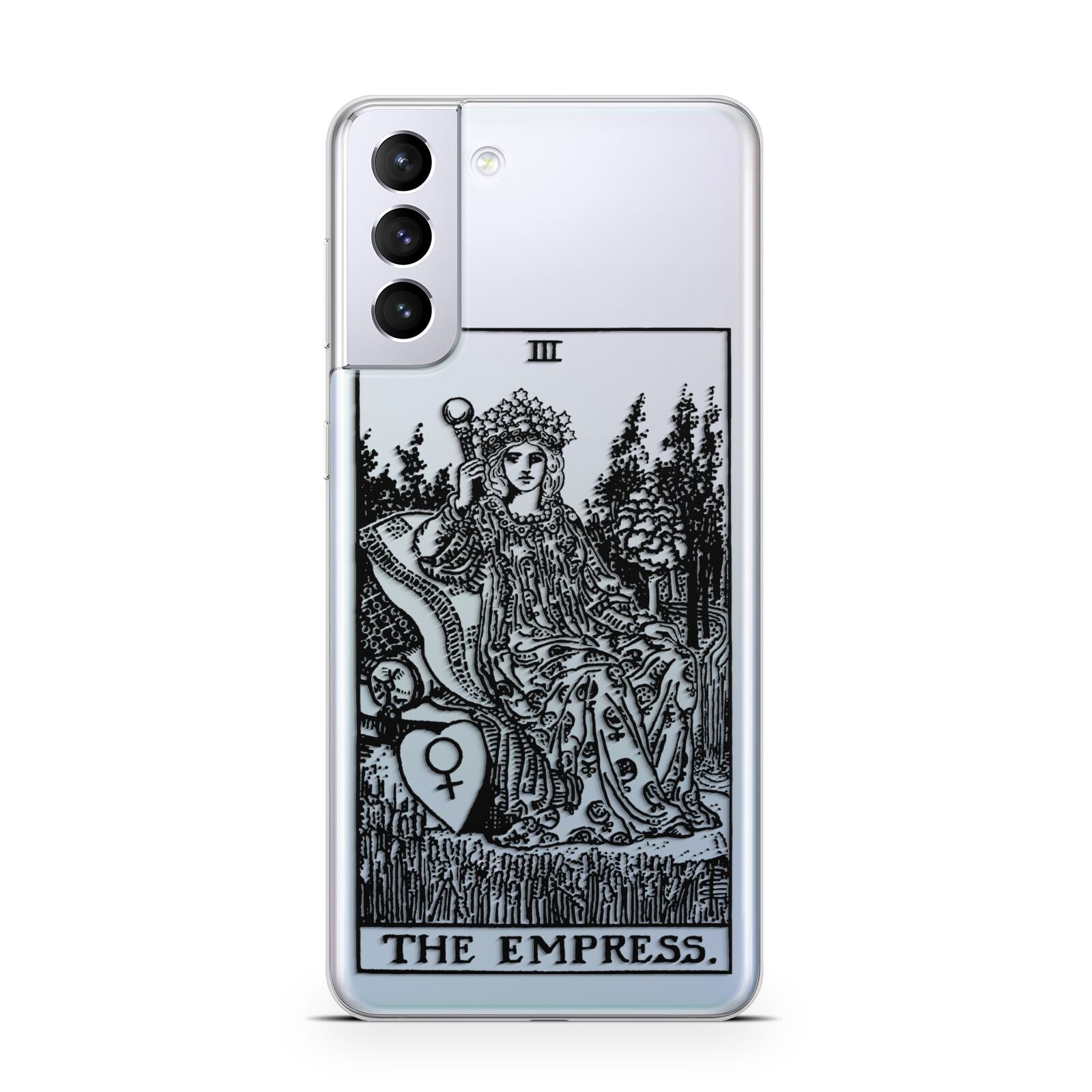 The Empress Monochrome Tarot Card Samsung S21 Plus Case