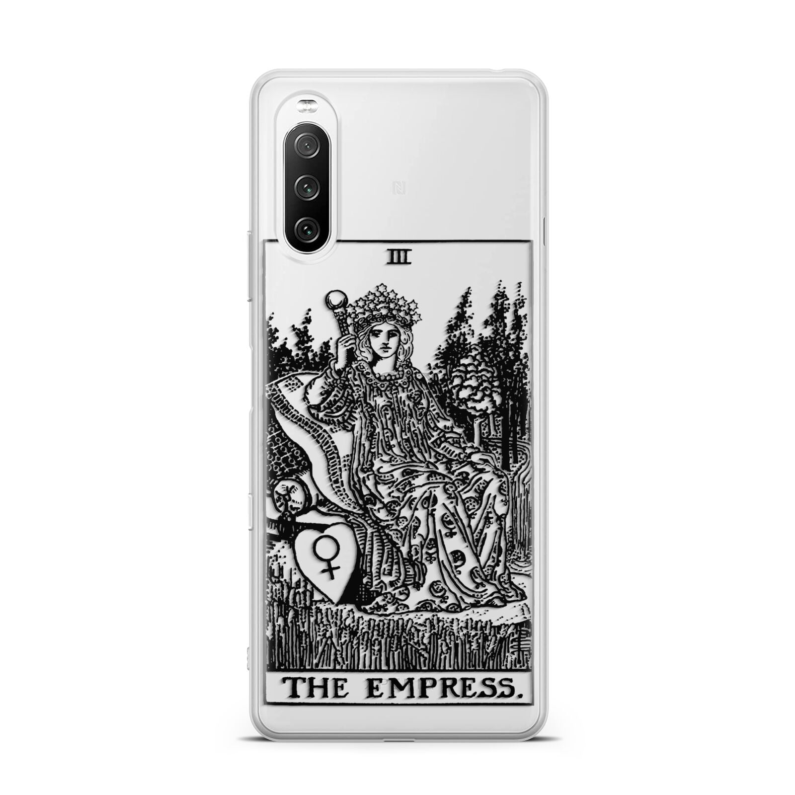 The Empress Monochrome Tarot Card Sony Xperia 10 III Case